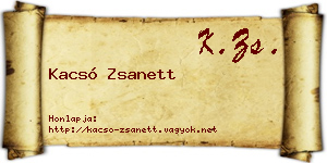 Kacsó Zsanett névjegykártya